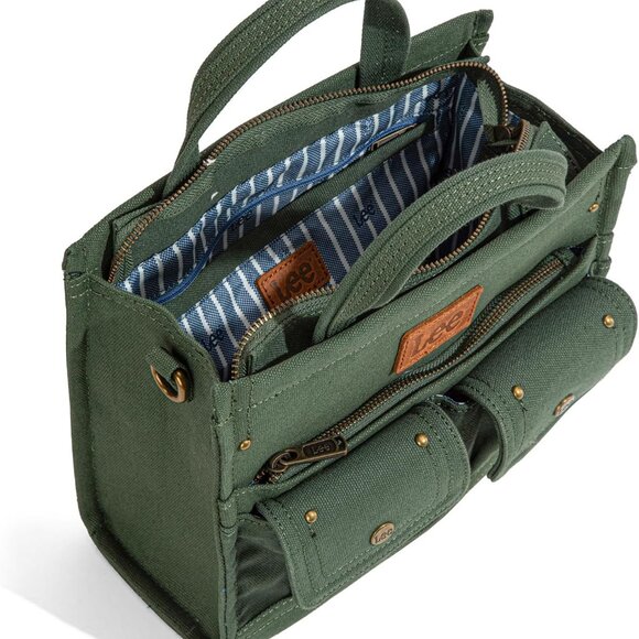 X Lee Canvas Tote Bag for Women Medium Crossbody Bag Top-handle Handbag with Mul - Picture 4 of 8